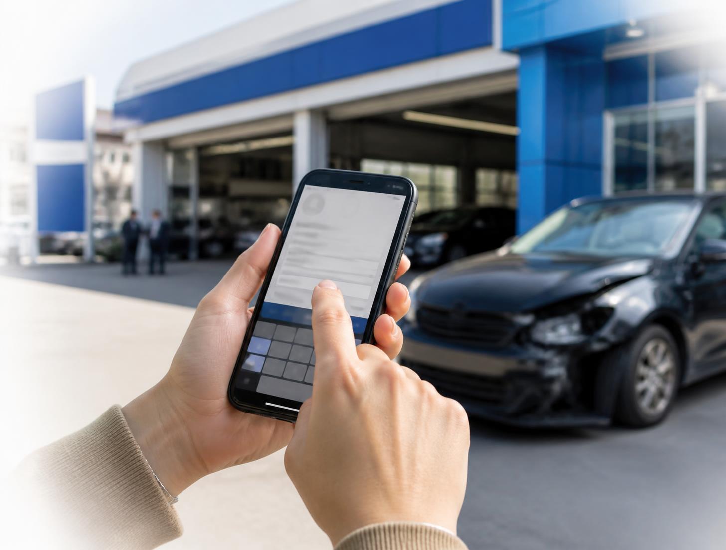 Driver saving the Specialists Accident Repair Group number in their phone